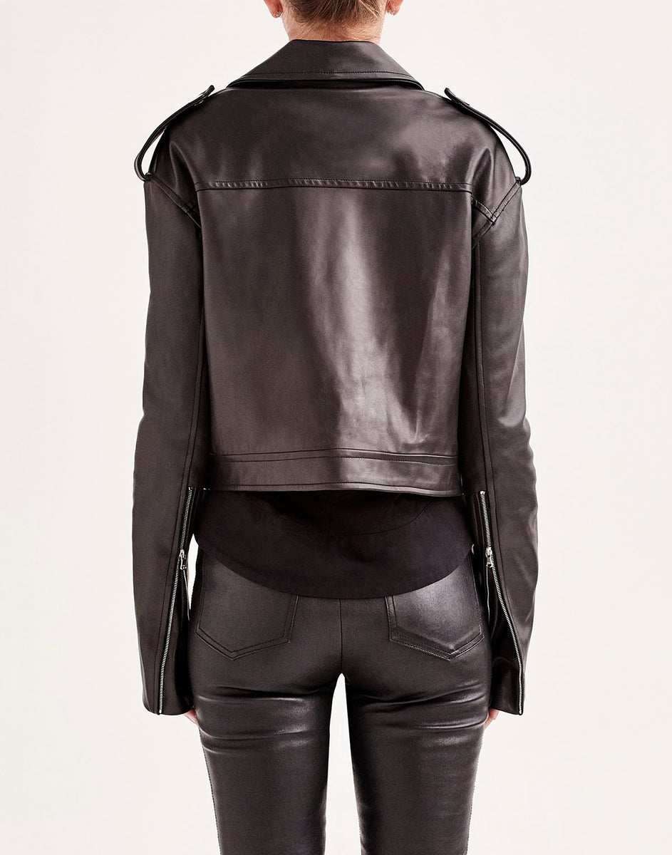 未使用品［Cinquanta］french motorcycle blouson Leather Motorcycle Jacket – FWN-LA
