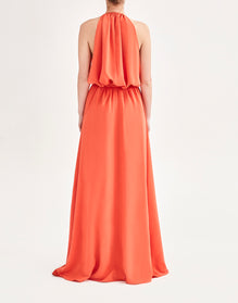 strapless open back dress Poly Georgette Gown – FWN-LA